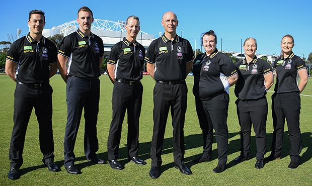 Coaching panel HORIZ.jpg Collingwood's 2019 AFLW coaching panel - Collingwood Magpies,AFLW